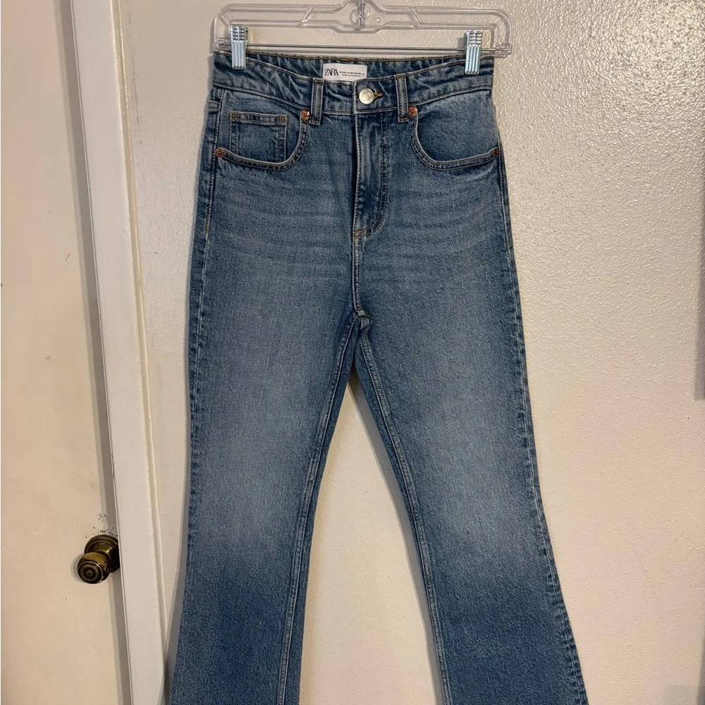 Zara Blue Flare Women's Jeans - Picture 6 of 6